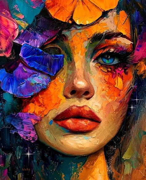 Beauty Bouquet, Acrylic Portrait Painting, Painting Graffiti, Nostalgia Art, Face Artwork, Abstract Portrait Painting, Eyes Artwork, Portraiture Painting, Beautiful Abstract Art