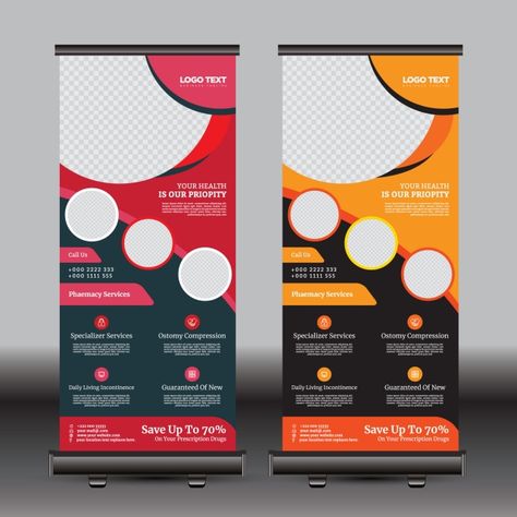 Roll Up Design Inspiration Rollup Banner, Business Banner Design, Corel Draw Tutorial, Standing Banner Design, Rollup Banner Design, Multipurpose Banner, X Banner, Roll Banner, Medical Brochure