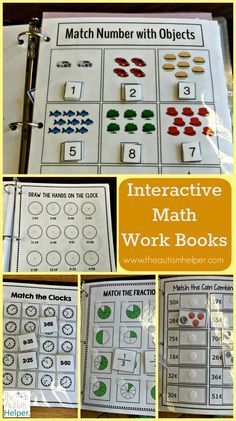 Hands-down one of our favorite resources - the Interactive Math Work Book Series contains 3 levels & a bundle (for those money saving lovers out there)! More of what each level includes at theautismhelper.com Self Contained Math Ideas, Math Task Boxes Special Education, Asd Activities Special Education, File Folder Activities Special Education, Work Boxes Special Education, Task Boxes For Special Education, Folder Activities, Special Education Math, Math Book