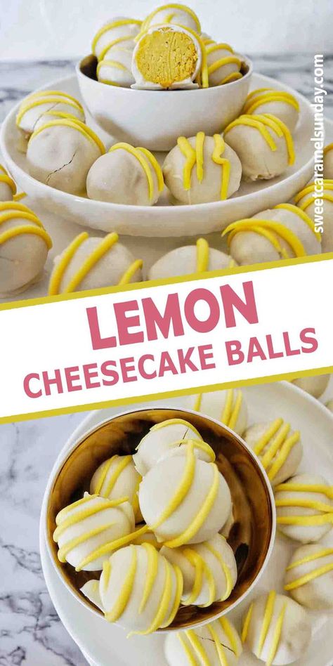 Lemon Cheesecake Balls, Lemon Truffle Balls, Lemon Balls No Bake, Lemon Oreo Balls, Cheesecake Balls No Bake, No Bake Cheesecake Balls, Fall Truffles, No Bake Cake Balls, Lemon Cheesecake Bites