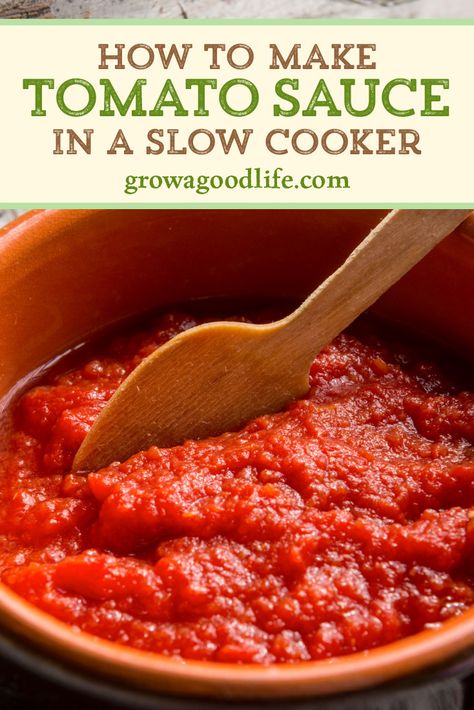 Slow Cooker Fresh Tomato Sauce, Crock Pot Fresh Tomato Sauce, Crockpot Tomato Sauce For Canning, Crockpot Sauce With Fresh Tomatoes, Slow Cook Tomato Sauce, Tomato Sauce In Crock Pot, Fresh Tomato Sauce Crockpot, Homemade Pasta Sauce Slow Cooker, Pasta Sauce Crock Pot Recipes