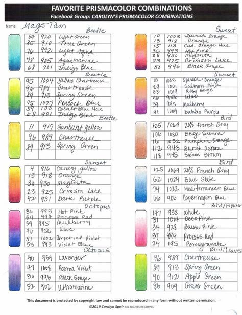 Prismacolor Color Combinations Chart, Shading With Colored Pencils, Colored Pencils Prismacolor, Prismacolor Combinations, Art Blending, Pencil Inspiration, Blending Colored Pencils, Pencil Techniques, Prismacolor Art