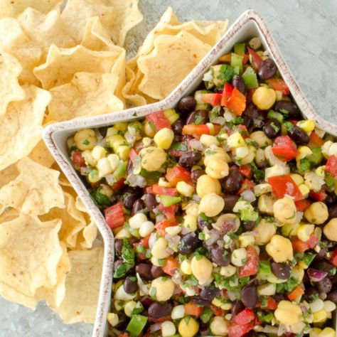 Cowboy Caviar Dip, Cowboy Salad, Cowboy Caviar Recipe, Garbanzo Bean Recipes, Cooking Garbanzo Beans, Pasta Varieties, Garbanzo Bean, Caviar Recipes, Bean Salsa