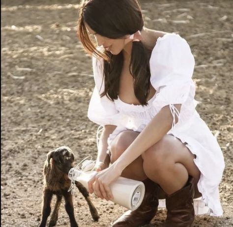 Southern Lady Aesthetic, Milk Maid Aesthetic, Farm Girl Hairstyles, Cowboy Boots White Dress, Farm Girl Aesthetic, By Fate I Conquer, Divinely Feminine, Greta Falcone, Cowboy Boots White