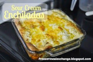 Freezer Meal Exchange Club Leftover Sour Cream, Sour Cream Enchiladas, Beef Enchilada Recipe, Creamed Beef, Sour Cream Chicken, Chicken Enchilada Recipe, Freezer Meal, Sour Cream And Onion, Enchilada Recipes