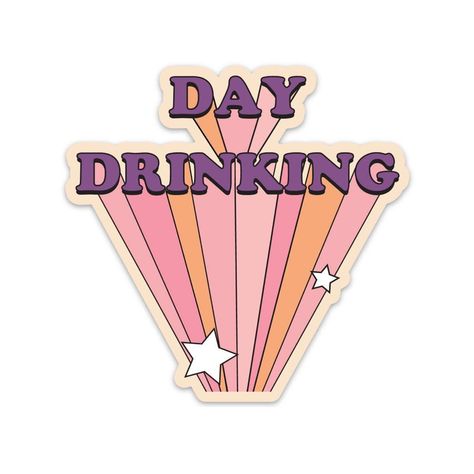 Day Drinking Sticker Size: 4" X 3.93" Perfect For Notebooks, Laptops, Helmets, Water Bottles, Planners, Bicycles, Phones, Bullet Journals, Cars, And More! #Bridal #Bachelorette #Sticker Beer Pong Table Diy, Diy Beer Pong, Diy Beer Pong Table, Custom Beer Pong Tables, Beer Pong Table Designs, Beer Bong, Beer Table, Computer Stickers, Diy Beer