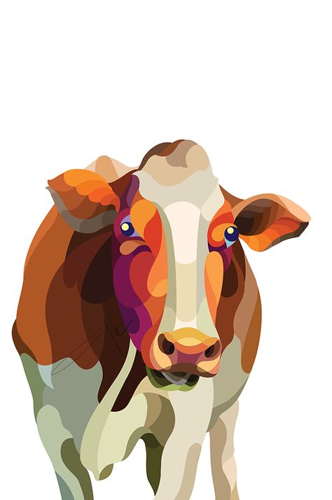 Cow Illustration, Wpap Art, Pop Art Animals, Triangle Art, Psy Art, Pichwai Paintings, Poster Photo, Geometric Painting, Pop Art Wallpaper