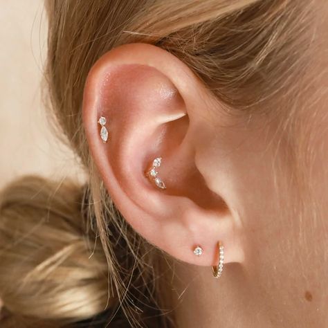 Teardrop Piercing, Conch Piercing Stud, Conch Stud, Ear Piercing Studs, Piercing Stud, Conch Jewelry, Piercing Jewellery, Conch Earring, Flat Back Earrings