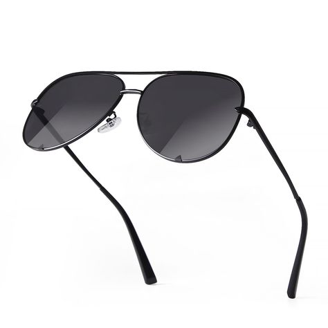 PRICES MAY VARY. BLACK AVIATOR SUNGLASSES --- The unique aviator style, elegant curve design and bottom of the Lens decoration make it look slightly different from the other aviator sunglasses style,more stylish! FASHION WOMENS SUNGLASSES--- Trendy 2024 woman sun glasses ,these dark black lens, and faded colors will bring you a unique and vibrant elegance UV400 LENS--- These aviator sunglasses for men have 99.96% UV400 eye protection effectively filter and block glares to protecting your eyes ag Black Shades Sunglasses, Oversized Aviator Sunglasses, Faded Colors, Black Aviator Sunglasses, Aviator Sunglasses Mens, Sunglasses Style, Womens Sunglasses, Black Aviators, Shades Sunglasses