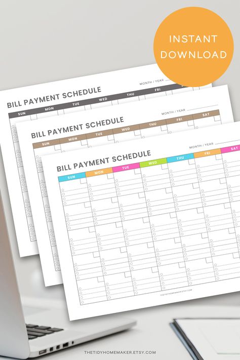 Never miss a bill payment again with this printable bill payment calendar. Bill Payment Calendar, Bill Payment Checklist, Bill Payment Tracker, Payment Tracker, Payment Schedule, Bill Tracker, Miss A, Planner Template, Money Management