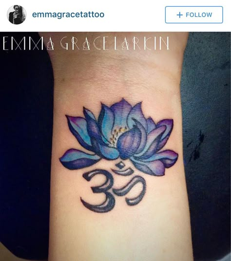 Lotus tattoo Blue Lotus Flower Tattoo, Blue Lotus Tattoo, Tattoos Lotus, Small Lotus Tattoo, Sagittarius Tattoo Designs, Half Sleeve Tattoo Stencils, Wrist Tattoo Cover Up, Purple Tattoos, Lotus Tattoo Design