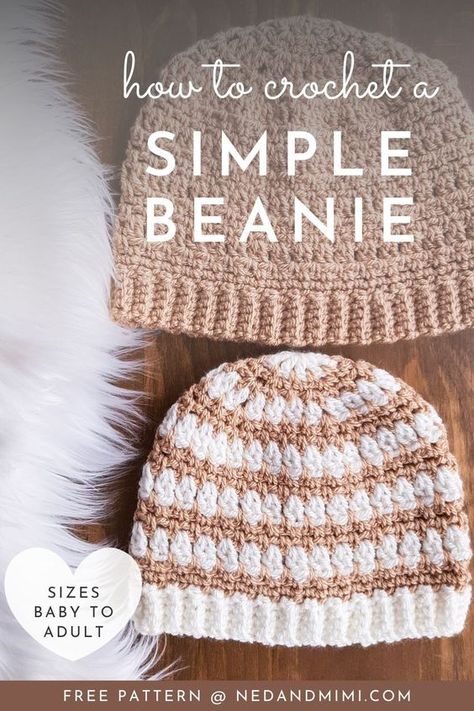 Crochet Baby Cap, Beanie Pattern Free, Easy Crochet Hat Patterns, Crochet Beanie Pattern Free, Crochet Adult Hat, Easy Crochet Hat, Crochet Baby Hat Patterns, Crochet Baby Beanie, Crochet Angel