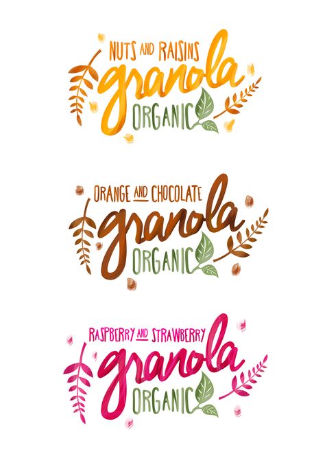 Graphic design experiment for Granola packaging. Cereals Packaging Design, Granola Packaging, Packaging Design Food, Granola Brands, Eco Packaging Design, Cereal Packaging, Healthy Logo, Eco Packaging, Organic Chocolate