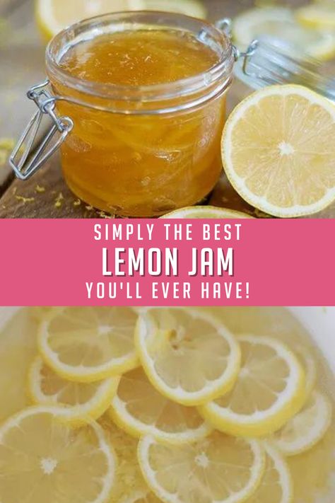 Fool proof and delicious lemon jam -- it isn't too sweet and has the perfect amount of tart lemony flavor. Lemon Jam Recipe, Lemon Marmalade Recipe, Lemon Jam, Lemon Marmalade, Fruit Spread, Canning Fruit, Marmalade Recipe, Jam Recipes Homemade, Jam And Jelly