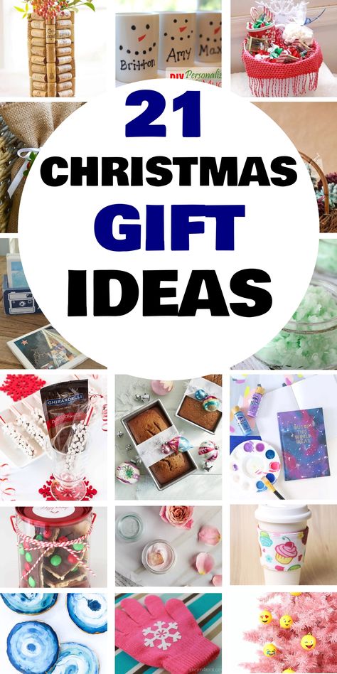 21 Christmas gift ideas displayed, including crafts, homemade treats, and personalized items. Inexpensive Co Worker Gifts, Teacher Friend Gifts Christmas, Volunteer Christmas Gift Ideas, Christmas Gifts For Nurses Coworkers, Christmas Gift Ideas For Groups, Fun Christmas Presents, Diy Christmas Gifts Food, Nurses Gifts Diy, Cheap Christmas Gift Ideas