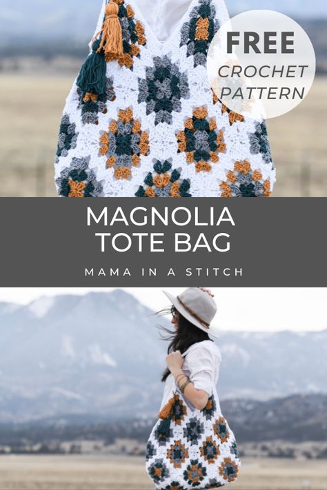 Newest Crochet Patterns Free, Crocheted Bag Free Pattern, Sac Granny Square, Granny Square Haken, Tote Crochet, Crochet Bag Pattern Free, Granny Square Bag, Crochet Market Bag, Crochet Handbags Patterns