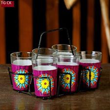 Chakra Chai Cup, Unique Tea Cups, Cup Decoration, Usable Gifts, Cup Stand, Indian Tea, Glass Theme, Tea Glasses, Floral Tea