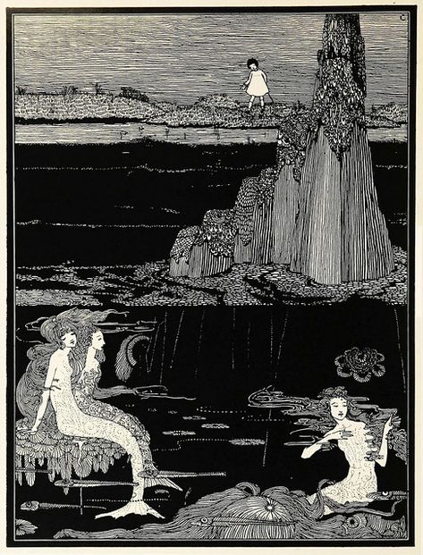 Harry Clarke, Edmund Dulac, Mermaid Wall Decor, Mermaid Illustration, Mermaids And Mermen, Vintage Mermaid, Irish Art, Alphonse Mucha, Hans Christian