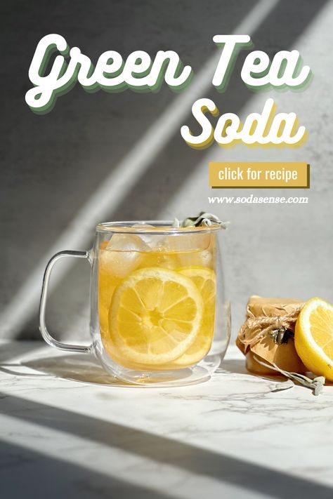 Calling all tea lovers! Have you ever tried a Green Tea Soda before? This incredibly easy soda recipe can be made right from the comfort of your kitchen and with only a couple of ingredients. Learn how to make Green Tea Soda today! Diy Soda, Tea Soda, How To Make Green, Soda Machines, Soda Recipe, Sweet Cocktails, How To Make Greens, Morning Drinks, Detox Drinks Recipes