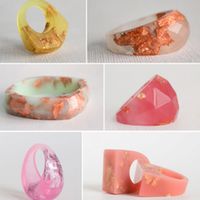 Polymer Clay Ring, Resin Rings, Bijoux Fil Aluminium, Resin Jewelry Diy, Resin Bangles, Jewelry Resin, Resin Ring, Gold Copper, Tutorial Diy