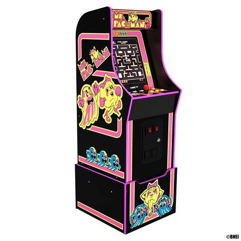 Arcade1Up BANDAI NAMCO Legacy Arcade Game Ms. PAC-MAN™ Edition – Arcade Machine for Home - 14 Classic Games. Everyone loves this game in our house! Perfect addition to the basement or game room! Super easy to assemble as well! #pacman #arcade1up #affiliate Video Game Cabinet, Pacman Arcade, Arcade Game Machines, No Quarter, Arcade Video Games, Game Room Family, Bandai Namco Entertainment, Game Machine, Man Games