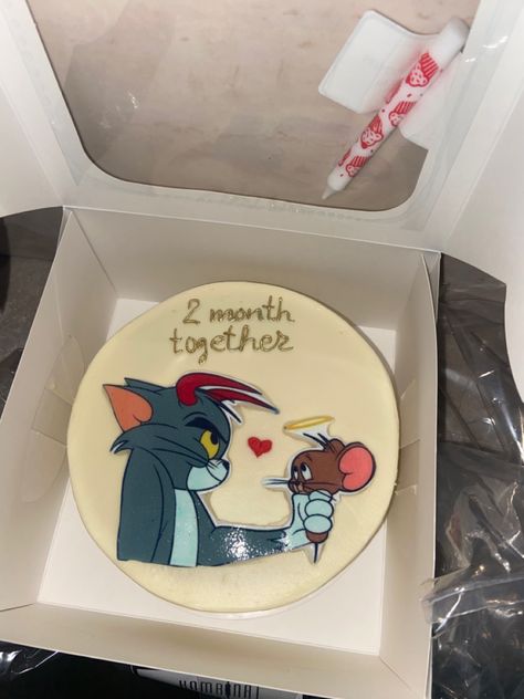 Tom And Jerry Cake Designs, Tom And Jerry Birthday Cakes, Cake Ideas For Boyfriend, Tom And Jerry Aesthetic, Tom Cake, Tom And Jerry Cake, Shrek Cake, Happy Birthday Quotes For Him, Anniversary Cake Designs