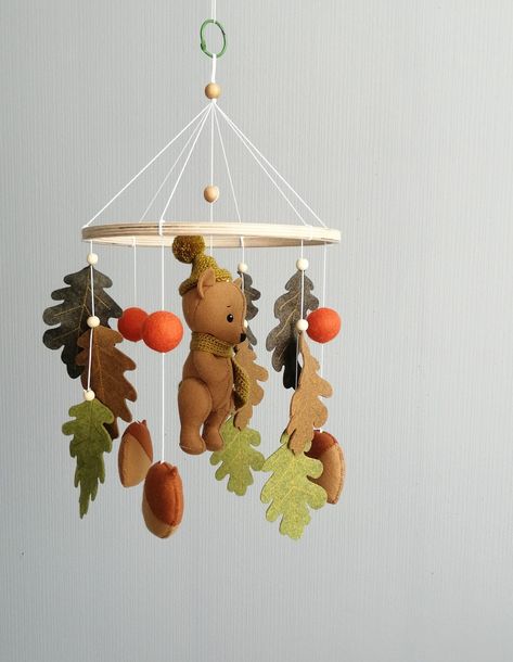 Fox Mobile, Forest Mobile, Bear Mobile, Safari Baby Mobile, Woodland Crib, Boy Mobile, Woodland Mobile, Mobile Hanging, Baby Boy Mobile