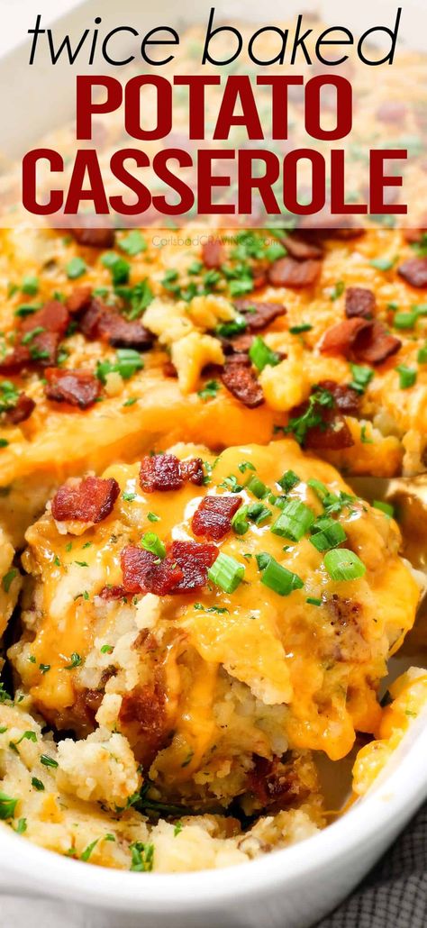 Save Mash Potato Bake, Breakfast Potatoes Make Ahead, Make Ahead Twice Baked Potato Casserole, Potato Side Dishes Make Ahead, Twice Baked Potatoe Casserole, Make Ahead Potato Recipes, Baked Mashed Potato Casserole, Make Ahead Potatoes, Papas Potatoes