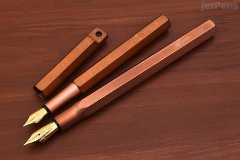 The Best Copper Pens | JetPens Desk Fountain, Copper Pen, Pentel Energel, Classic Desk, Pen Turning, Internal Design, Metal Pen, Jet Pens, Rollerball Pen