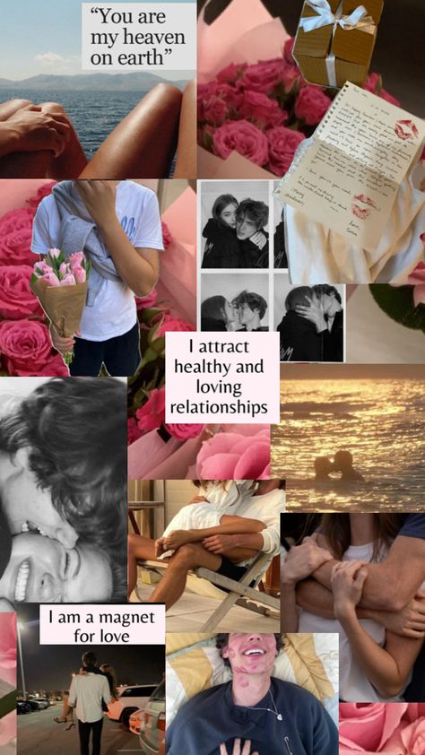 Healthy Relationship Aesthetic, Love Vision Board, Marriage Vision Board, Relationship Manifestation, Manifestation Wallpaper, Vision Board Collage, Relationship Aesthetic, Vision Board Manifestation, Types Of Guys