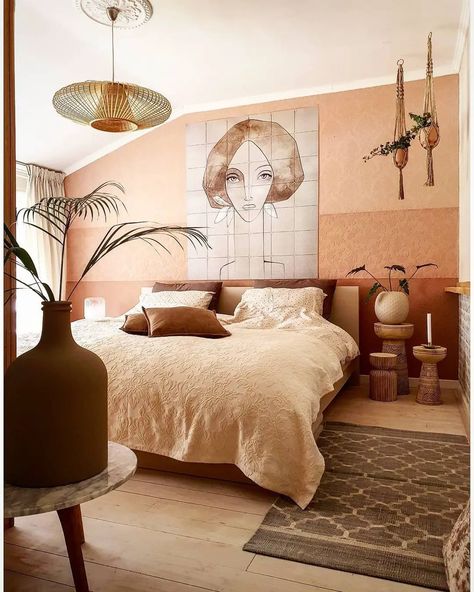 How To Create The Perfect Boho Bedroom - 35 Best Ideas Fall Interior Decor, Dc Apartment, Autumn Interior, Boho Chique, Decor 2023, Boho Style Bedroom, Boho Chic Bedroom, Decor 2024, Bedroom Idea