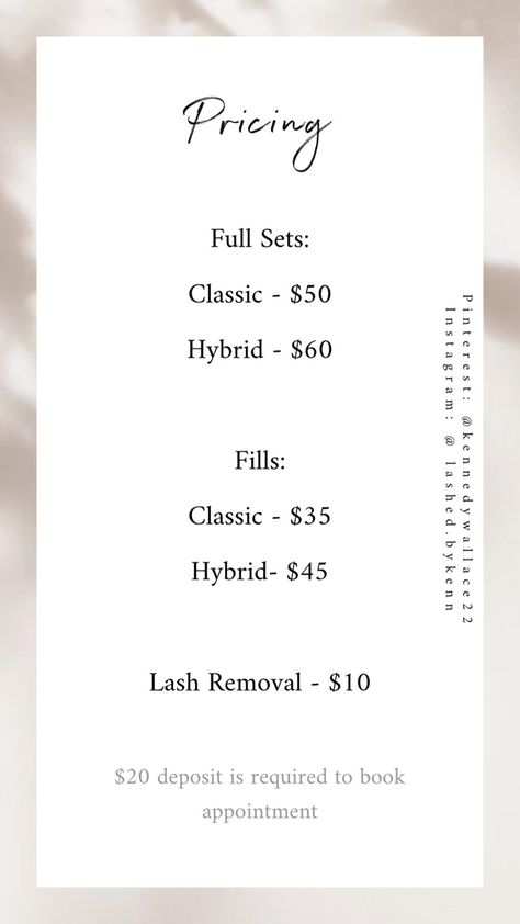 Lash Extensions Prices For Beginners, Prices For Lashes, Price List Lash Extensions, Lash Extensions Advertising, Lash Prices List, Lash Beginner Prices, Lash Pricing List, Beginner Lash Tech Price List, Lash Price List Ideas Beginner