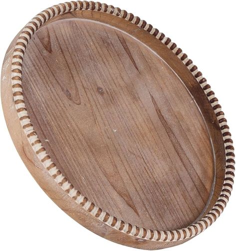 Amazon.com: FESTWIND Round Trays Home Decor Decorative Trays for Coffee Table Farmhouse Vintage Beaded Tray for Kitchen Counter Living Room Countertop Centerpiece Display : Home & Kitchen Round Wooden Tray Decor, Tiny Table Decor, Fall Decor For Table Centerpiece, Fall Counter Decor, Decor For Round Coffee Table, Boho Centerpiece Dining Table, Round Kitchen Table Decor Centerpieces, Round Tray Decor Kitchen, Everyday Dining Table Decor