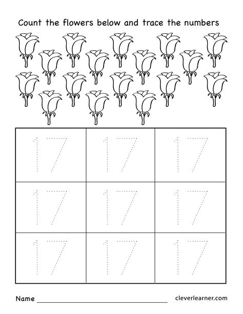 Number 17 Worksheets For Preschool, Preschool Math Worksheets Free Printable Kindergarten, Numbers Worksheets Kindergarten, Writing Numbers Kindergarten, Fun Preschool Worksheets, Numbers Craft, Numbers Preschool Printables, Esl Preschool, Kindergarten Math Worksheets Addition