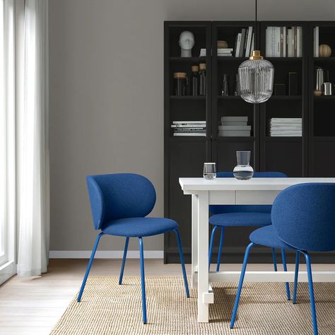 Blue Dining Chair, Interior Design Presentation, Padded Headboard, Table Shelves, Blue Chair, Kitchen Chairs, Extra Seating, Dining Room Chairs, Upholstered Chairs