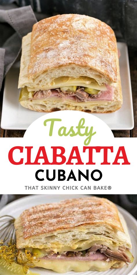 Cuban Sandwich Recipe, Cubano Sandwich, Best Sandwich Recipes, Cuban Sandwich, Low Carb Muffins, Recipes Yummy, Ciabatta Bread, Recipes Sweet, Cuban Recipes