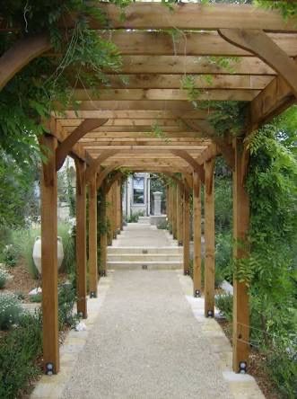 Walkway Arbor, Backyard Garden Diy, Covered Walkway, Cheap Pergola, Pergola Lighting, Pergola Attached To House, Small Backyard Gardens, Garden Walkway, Backyard Pergola