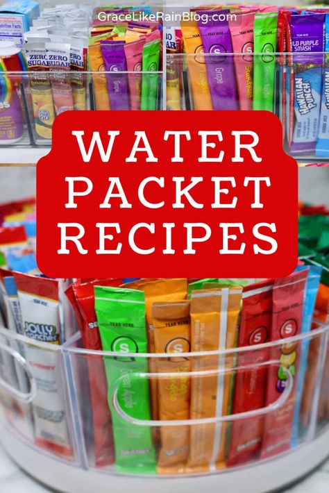 Organizing Water Flavor Packets, Sonic Ocean Water Packet, Tigers Blood Water Recipe, Flavor Water Packets, Flavored Water Packets Storage, Water Flavors Packets, Flavored Water Station, Water Flavor Packet Combinations, Zero Sugar Water Recipes