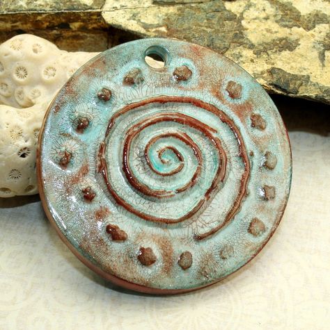 IMG_7763 | polymer clay faux ceramic imposter beads and pend… | Flickr Faux Ceramic, Ceramic Bead Jewelry, Handmade Ceramic Jewelry, Magic Charms, Ceramic Jewellery, Pottery Pots, Spiral Pendant, Polymer Clay Jewelry Tutorials, Polymer Clay Jewelry Diy