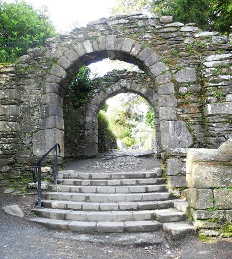 Stone Archway, Wicklow Ireland, Grave Yard, County Wicklow, Stone Stairs, Stone Architecture, Stone Arch, Fantasy Places, Garden Doors