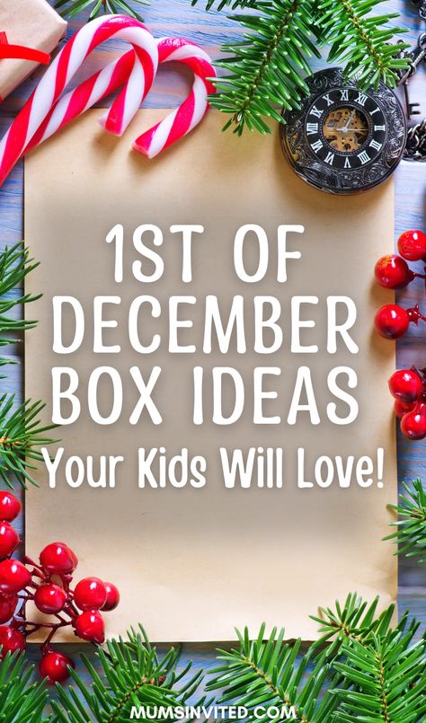 If you're looking for a new fun Christmas tradition to start with your kids this year, the 1st December Box is a great one to look into. Click to read about 7 easy and festive ideas for a December 1st box your kids will adore this Christmas. Elf Box Ideas, December Traditions For Kids, Christmas Book Box Ideas, 1st December Christmas Boxes, 1st Of December Boxes, December Box For Kids, December Box Ideas, 1st December Boxes, Christmas Traditions With Kids