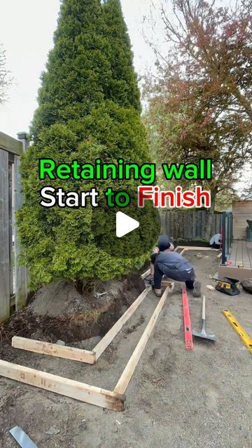 Brock Edwards | How do you build a retaining wall?   #retainingwalls #concert #landscape_lovers #landscapingdesign #landscape #interlock #viral #fyp... | Instagram Diy Garden Retaining Wall Cheap, Curved Retaining Wall Ideas Hillside, Garden Retaining Wall Ideas Landscaping, Retainer Wall Landscaping, How To Build A Retaining Wall, Diy Retaining Wall Cheap, Driveway Upgrade, Low Retaining Wall Ideas, Cheap Retaining Wall Ideas