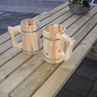 Wood-working projects for beginners. http://www.instructables.com/id/Woodworking-Projects-for-Beginners/ Wooden Beer Mug, Woodworking For Kids, Diy Holz, Popular Woodworking, Beginner Woodworking Projects, Woodworking Jigs, Teds Woodworking, Wood Working For Beginners, Woodworking Wood