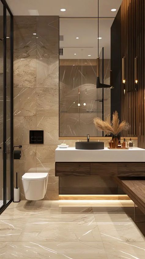 +55 Inspiring Modern Bathroom Ideas to Refresh Your Space - DecorWithEva Bathroom Inspiration Modern, Suite Bathroom, Washroom Design, Modern Toilet, Stunning Bathrooms, Toilet Design, Primary Bedroom, Bathroom Design Luxury, Modern Bathroom Decor