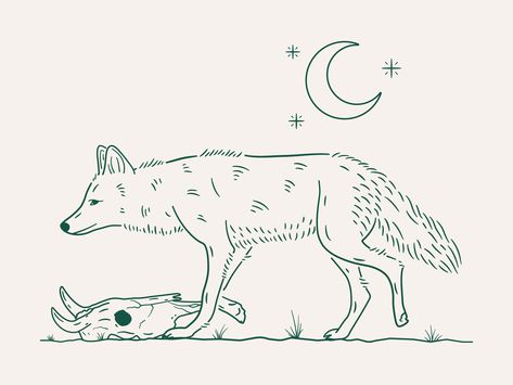 Desert Coyote Tattoo, Coyote Cartoon Drawing, Coyote Line Drawing, Coyote Cactus Tattoo, Coyote Drawing Sketch, Western Coyote Tattoo, Coyote Howling Tattoo, Coyote Tattoo Design, Desert Animal Tattoo