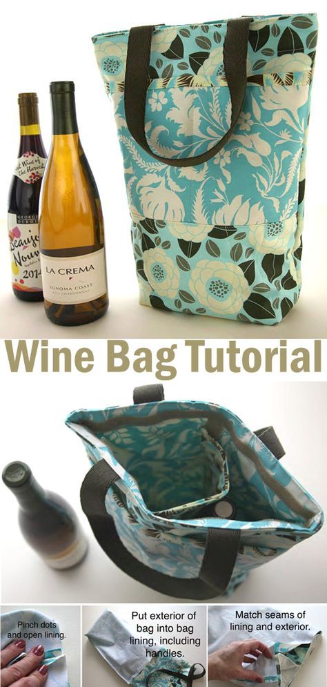 Wine Bottle Carry Bag Pattern, Bag With Bottle Pocket, Wine Sewing Projects, Wine Totes To Sew, Insulated Wine Bag, Pattern For Wine Bottle Bag, Wine Gift Bags Diy, Quilted Wine Bottle Bags Pattern, Diy Wine Bottle Bag Sewing Patterns