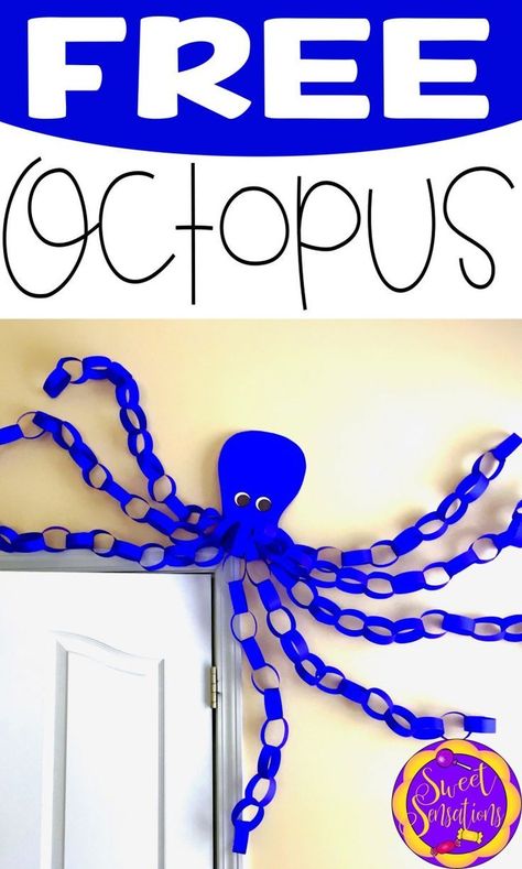 Octopus Crafts, Ocean Theme Preschool, Ocean Classroom, Ocean Theme Classroom, Ocean Octopus, Study Scripture, Sea Crafts, Under The Sea Theme, Ocean Crafts