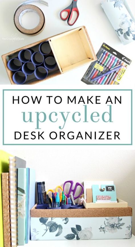 16 Expensive Looking Recycled Organizing Ideas That Cost Absolutely Nothing Diy Pen Organizer, Recycle Organization, Diy Organization Hacks, Desk Clear, Upcycle Desk, Diy Pen, Pen Organizer, Eco Friendly Diy, Diy Organizer