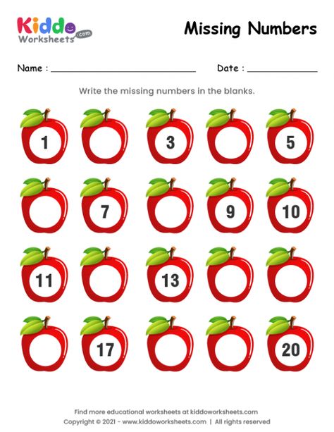 1 To 20 Missing Numbers Worksheet, Addition Worksheets For Kindergarten Free Printables, Number Printables 1-20, Write Missing Numbers 1 To 20, Worksheet On Missing Numbers, 1-20 Number Activities, Counting 1-20 Free Printables, Class 1 Maths Activity, Write Numbers 1-20 Free Printable