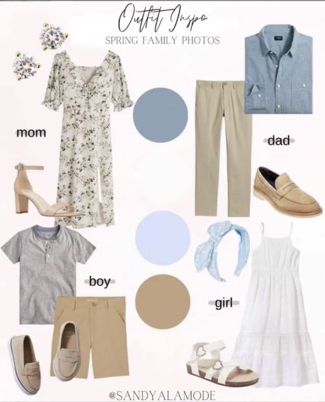 Spring Family Photos, Spring Family Pictures, Family Photography Outfits, Family Photos What To Wear, Family Portrait Outfits, Summer Family Pictures, Family Photo Colors, Dress Necklace, Summer Family Photos